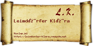 Leimdörfer Klára névjegykártya